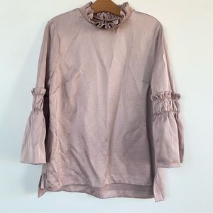 Ted Baker Ted Says Relax Myani Frill-trim Top In Dusky Pink